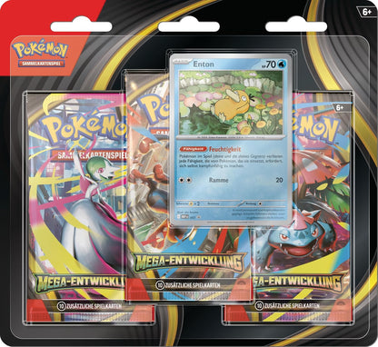 Mega-Entwicklung 3-Pack-Blister Enton & Entoron – Pokémon Mega-Entwicklung TCG (Deutsch)