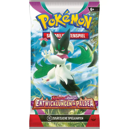 Entwicklungen in Paldea Boosterpack – Pokémon Karmesin & Purpur TCG (DE)