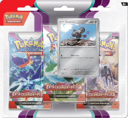 Entwicklungen in Paldea 3-Pack-Blister – Pokémon Karmesin & Purpur