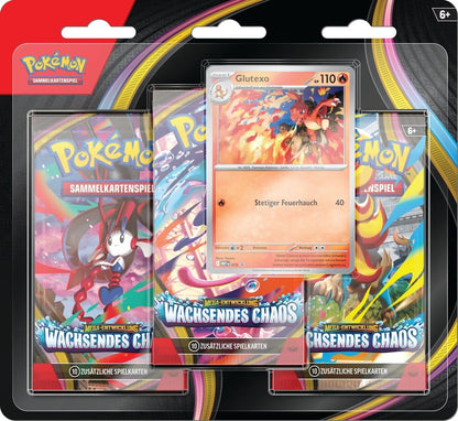 Wachsendes Chaos 3-Pack-Blister Glutexo – Pokémon Mega-Entwicklung TCG (DE)