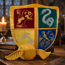Verzaubertes Harry Potter Kissen mit Plüsch-Schnatz & Wappen