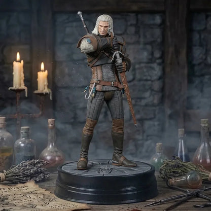 Witcher 3 Geralt Statue: Deluxe 24 cm mit Wechselkopf