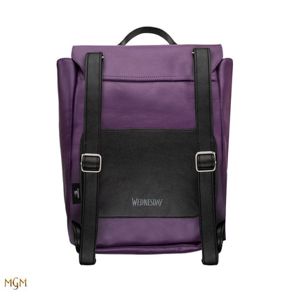 Mysterious Nevermore backpack in purple for Wednesday fans