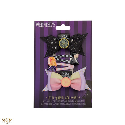 Wednesday Haarschmuck-Set: 4er-Pack für Fans