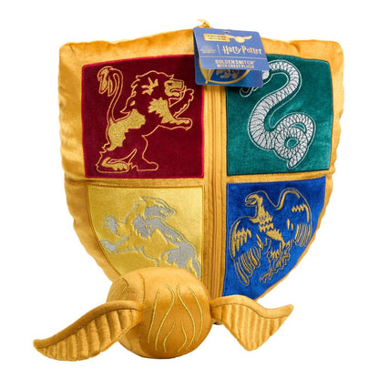 Verzaubertes Harry Potter Kissen mit Plüsch-Schnatz & Wappen